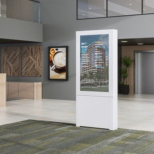 Chief LF55UBP-B2B Impact Floor Mounted Back-to-Back Kiosk, Portrait 55\\", Black