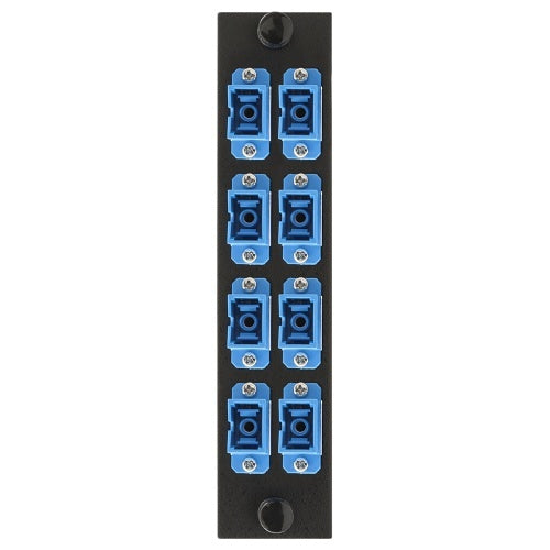 Hubbell FSPNSCSS8 Fiber Adapter Panel, 8 Ports, 8 SC Simplex Zirconia, Blue