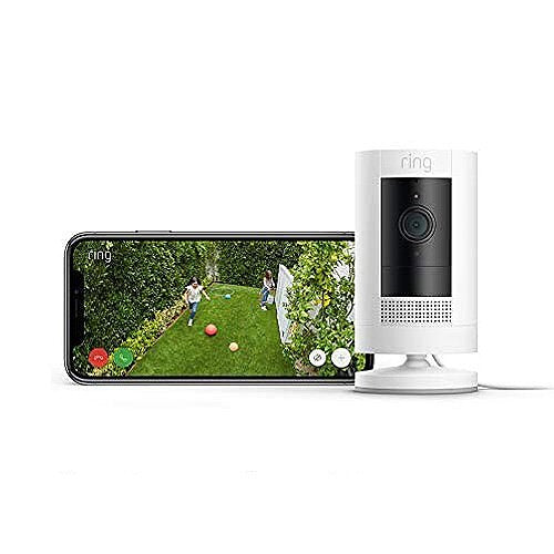 Ring Stick Up Camera Plug-In, Indoor / Outdoor, Compatible with Alexa, 2-Piece, White (B07RGSG6NL)