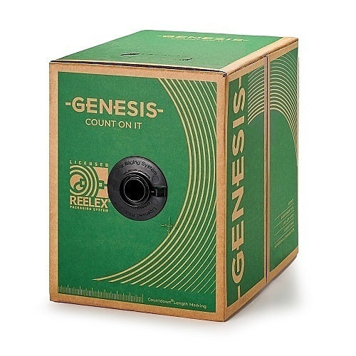 Genesis 52505506 16/2 Stranded Unshielded Speaker Cable, Riser, CMR, FT4, 500\' (152.4 m) Pull Box, Blue
