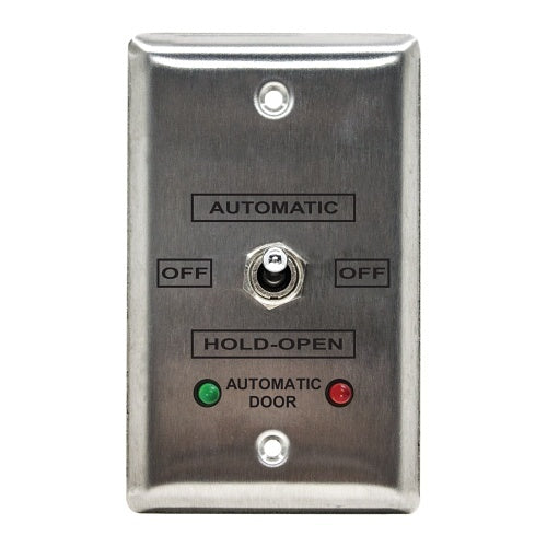 Camden CM-195/31-7224 Toggle SW 1G SS FP Maint. Auto / Off / Hold Open, Red / Green 24V LED