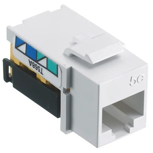 Hubbell NSJ5EW24 CAT5e Keystone Jack 8POS UNI A/B, 24-Pack, White