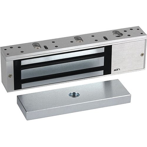 RCI 8310  MultiMag Electromagnetic Lock with Security Condition Sensor, Single Magnet, Brushed Anodized Aluminum