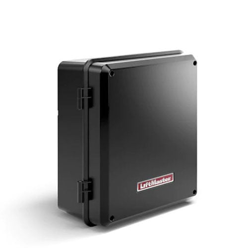 LiftMaster LA500PKGUL 24VDC Swing Gate Opener with Primary Arm LA500DC, Battery Backup with Control Board, Monitored Retro Reflective Photo Eye LMRRUL, (2) Remotes with Visor Clip