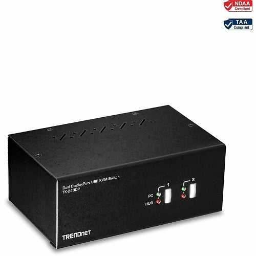 TRENDnet 2-Port Dual Monitor Display Port KVM Switch