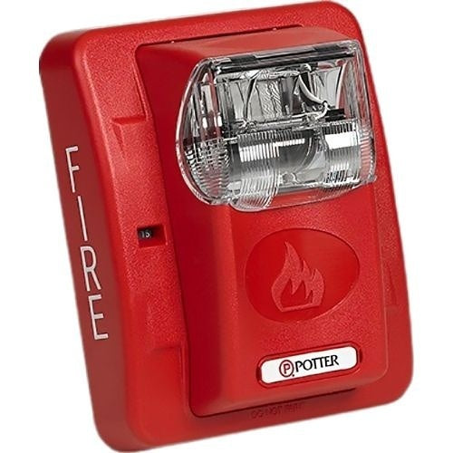 Potter S-24PWR S-24 Series Selectable Candela Wall Mount Strobe, 24VDC