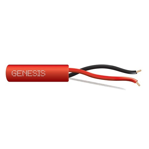 Genesis 43061104 18/2 Solid Unshielded Fire Alarm Cable, Riser, FPLR, 1000\' (304.8 m) Pull Box, Red