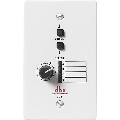 dbx ZC8 Wall-Mounted Zone Controller with Programmable Source Selection, Volume Control
