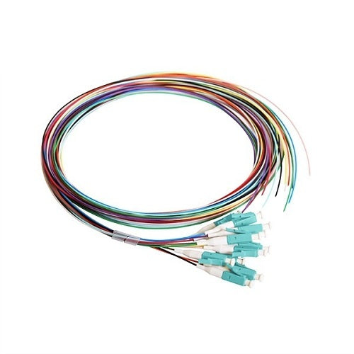 Cleerline PT-LC12-MM-3M Fiber Optic Pigtail Set, 12-Fiber OM4, Simplex LC/UPC to Blunt, 900 µm Buffered, (3.0m) 9.8\'