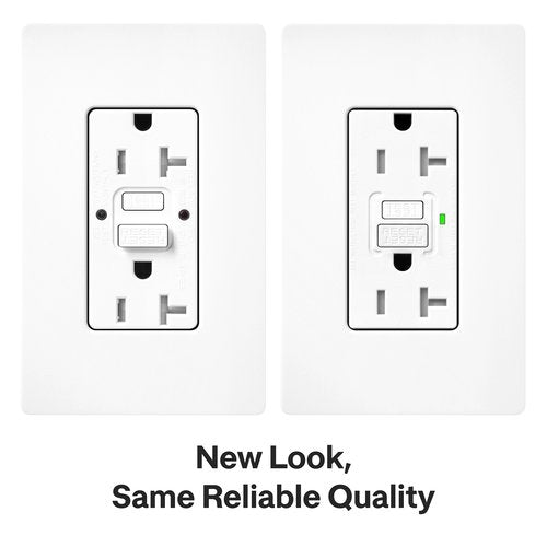 Lutron SCR-20-GFST-CS Claro 20A Tamper Resistant GFCI Duplex Receptacle, Decorator-Style Outlet, Self-Testing, Satin Finish, Cobblestone