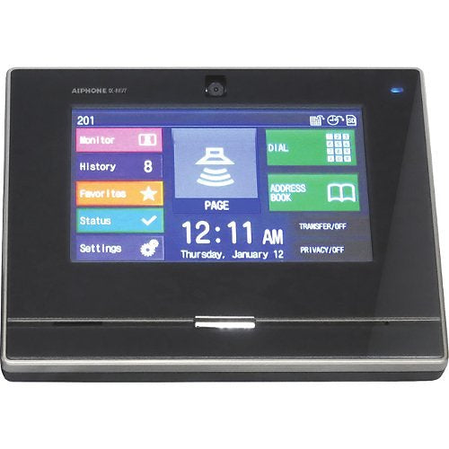 Aiphone IX-MV7-B IP SIP Compatible IP Video Master Station 7\\" Touchscreen and Hands-Free, Includes Desk Stand, Black