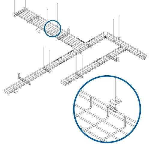 Tripp Lite SRWBUNVCLIP Ceiling Hanging Clip for Wire Mesh Cable Trays, 50-Pack