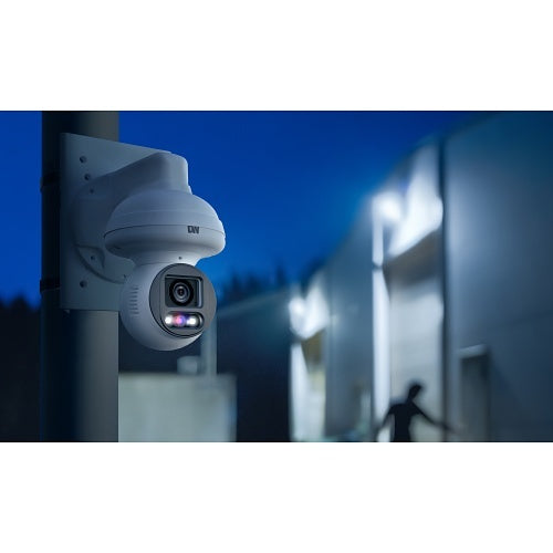 Digital Watchdog DWC-XSTD08MF MEGApix AI Active Deterrent 4K Turret IP Camera with Flashing LEDs, 3.6-10mm Varifocal Lens, White