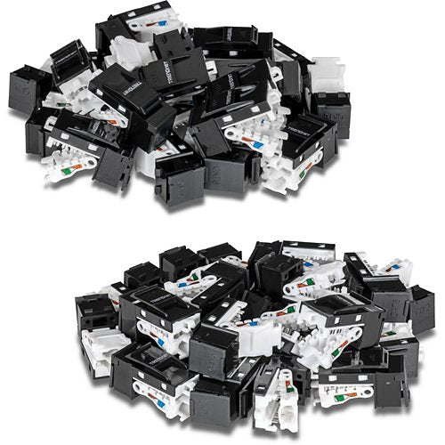 TRENDnet TC-K50C6BK CAT6 Tool-Less Keystone Jacks, 50-Pack, Black