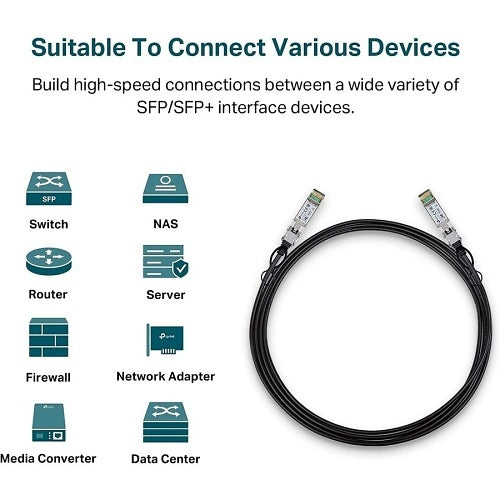 TP-Link TL-SM5220-3M 10G SFP+ Direct Attach Cable, 3m, Black