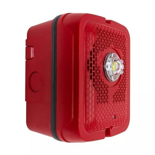 System Sensor SPSRKLED-B L-Series Speaker Strobe with LED, Outdoor, Wall-Mount, Bilingual Label, Red
