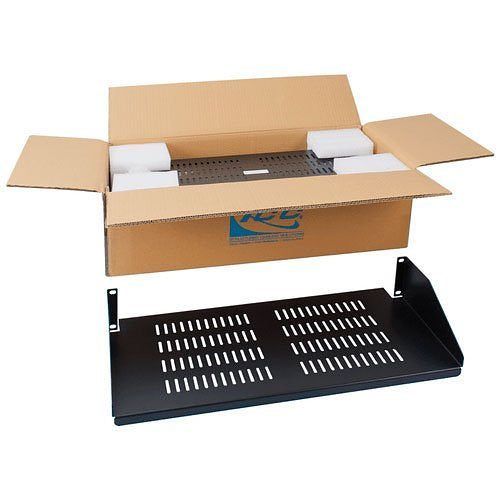 ICC 10\\" Deep Single Sided Vented Rack Shelf, 2 RMS, 2 PK Image of H2-CMSRSVC1