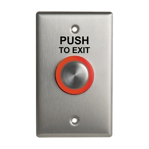 Camden CM-9600/7 Illuminated Piezoelectric \'Request to Exit Button\', Stainless-Steel Faceplate, Single Gang