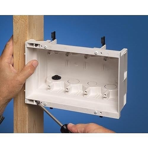 Arlington DVFR4WGC 4-Gang Recessed Ceiling Speaker Support Box, New/Existing Construction, White
