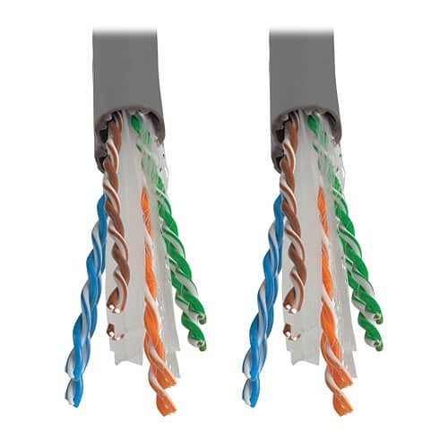 Tripp Lite N222-01K-GY CAT6 Gigabit Solid Core UTP PVC Bulk Ethernet Cable, 1000\' (304.8m), Gray