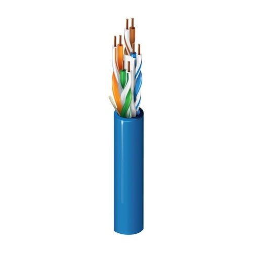 Belden 2412 005A1000 Category 6+ Enhanced Premise Horizontal Cable 350MHz, 4 Pair, 23 AWG Solid Bare Copper Conductors, U/UTP, Riser-CMR, PVC Jacket, Green, Reel-in-Box, 1,000\'
