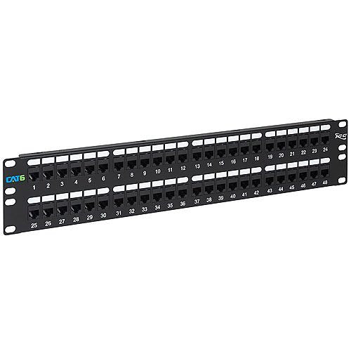 ICC CAT6 Feed-Through Patch Panel with 48 Ports and 2 RMS Image of H2-MPP48CP6