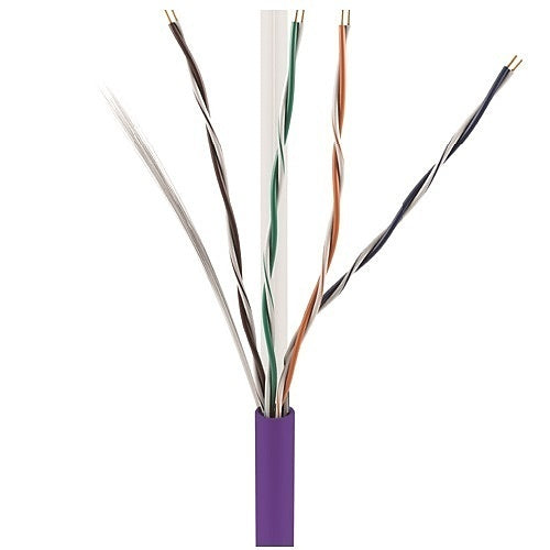 ADI PRO 0E-CMR6PUR CAT6 23/4 Solid BC Cable, Unshielded UTP, Riser CMR, FT4, 1000\' Express Box, Purple