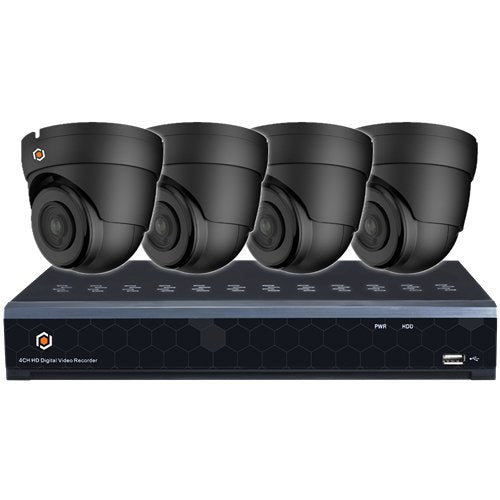 G.S.D KIT4AIO5MP-AI-B Fennec, 4 Channel, 4 Camera, 5MP Analog Camera, Kit Black