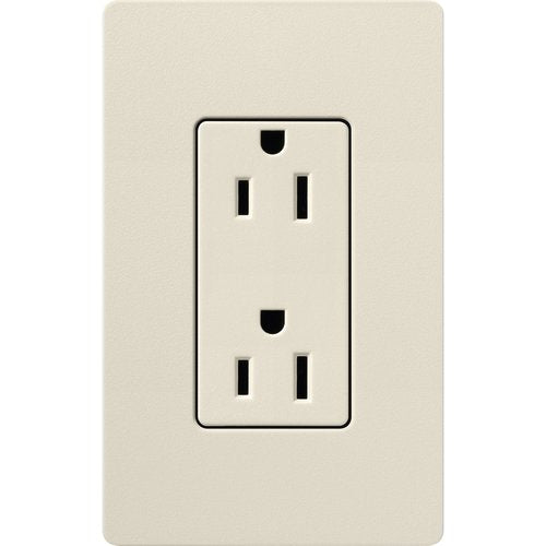 Lutron SCR-15-PM Claro 15A Duplex Receptacle, Decorator-Style Outlet, Satin Finish, Pumice