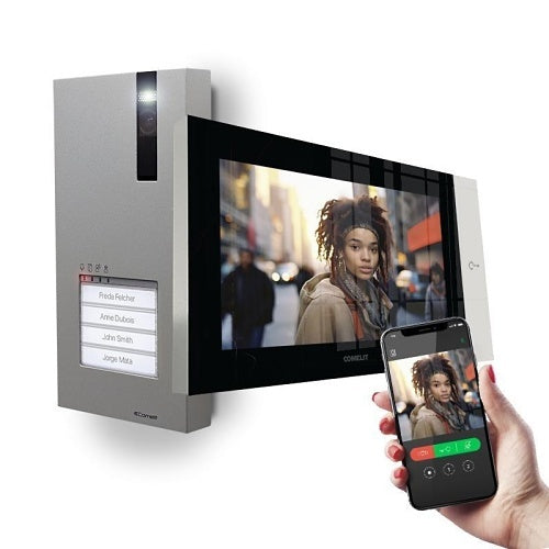 Comelit KVQ8570 IP Video Intercom Kit with 7\\" Wi-Fi Monitor and Quadra Entry Panel