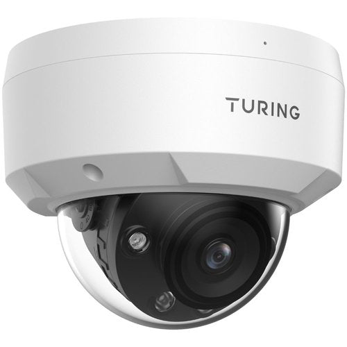 Turing Video EVL4FD256-1Y Edge+ Series 4MP Outdoor Cloud Dual-Light Dome IP Camera, 2.8mm Fixed-Focal Lens, 1-Year CORE AI License