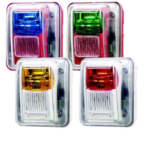 Gentex WGESG24-75PWR WGES Colored Lens Outdoor Strobe, 24 VDC, 75 Candela, No Marking, Green Lens, Red Image of GN-9041357
