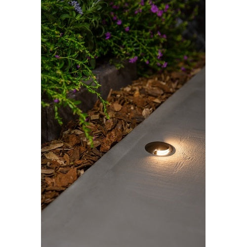 FX Luminaire VO-ZD-1LED-RD-SS 1-LED Wall Light  with Round Faceplate, Zoning / Dimming, Stainless Steel