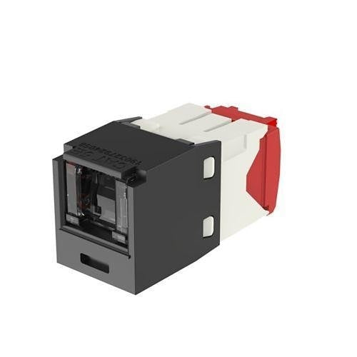 Panduit CJH5E88TGBL Mini-Com CAT5e UTP RJ45 Spring-Shuttered TG Jack Module, Black