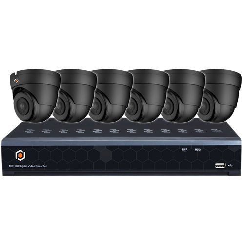G.S.D KIT6AIO8MP-AI-B Fennec, 8 Channel, 6 Camera, 8MP Analog Camera, Kit, Black