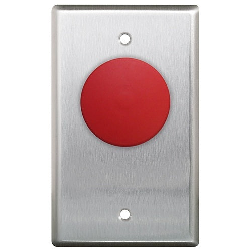Camden CM-400R/3  Single Gang Mushroom Push Button Faceplate, Stainless Steel