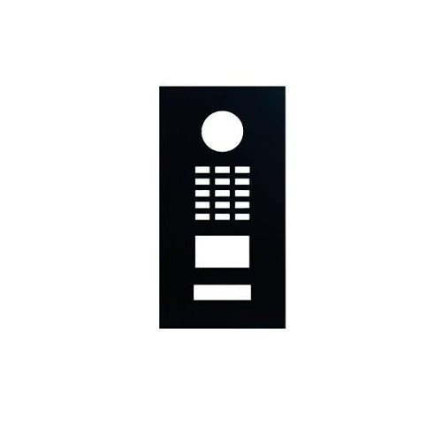 DoorBird D2101V-FP-V2ARAL5004 Front Panel for D2101V, Stainless Steel V2A, Powder-Coated, Black