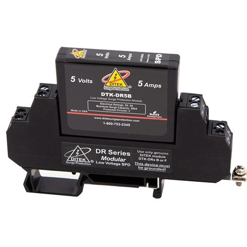 DITEK DTK-DR5B Low Voltage DIN Rail Surge Protector for 48V Circuit Pairs