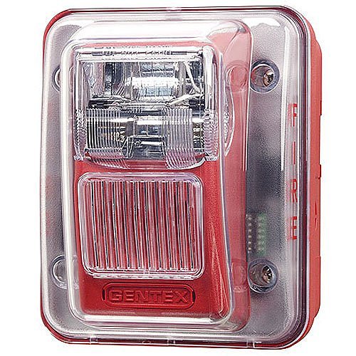 Gentex WGEC24-75WWLP WGEC Series Evacuation Outdoor Horn/Strobe with GOELP Enclosure, Wall Mount, Fixed 75 cd, Plain (No Lettering), White