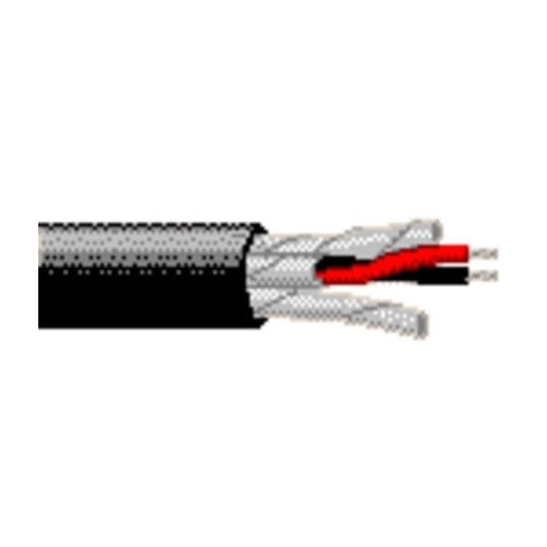 Belden 8777SB 0101000 22/3 Shielded Audio and Instrumentation Cable, Shipboard 1000\' Reel, Black