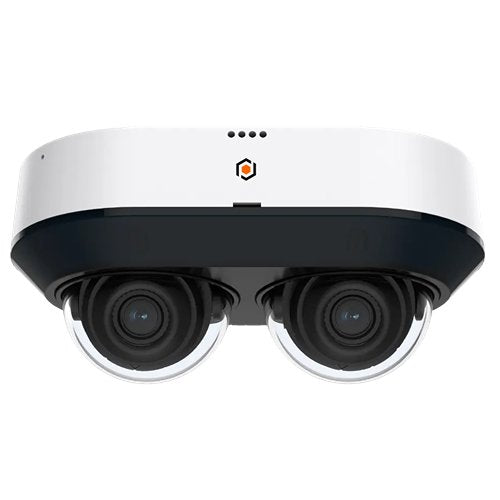 G.S.D DD2F28IP10MP-AI 10MP (2x5MP) IP Double Dome Speciality Camera, 2.8mm Lens, IR Up to 20M, Warm Light Up to 15M, Built-in Dual Mics, AI, Vandal-Proof, IP67, White