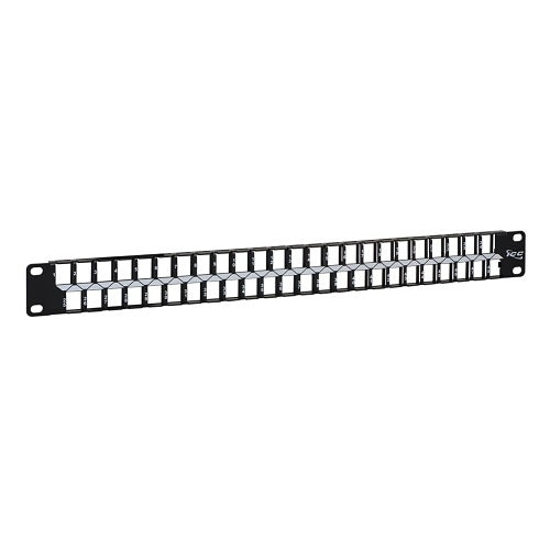 ICC IC107BP481 48-Port Blank Keystone 1U Patch Panel with 19\\" Metal Rackmount Housing for Slim Profile Keystone Jacks