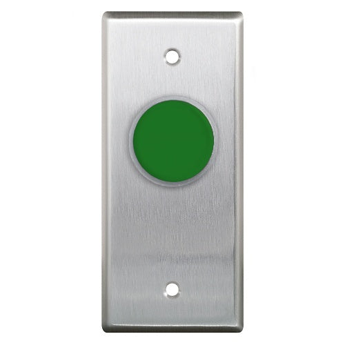 Camden CM-8120G CM-8000/8100 Series Extended Vandal Resistant Exit Push Button, Narrow Faceplate, Spring Return, N/O, N/C, Green