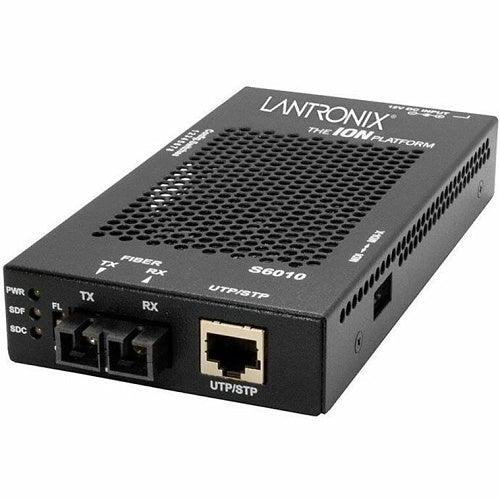 Lantronix S6010-1014-OZ Media Converter, Singlemode SC Connector, Supports up to 20km