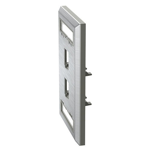 Panduit CFPL2SY Mini-Com Stainless Steel Faceplate, 2-Port