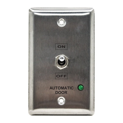 Camden CM‑195/30‑7112 Single‑Gang Stainless Steel Two‑Position On/Off Toggle Switch with Green 12V LED