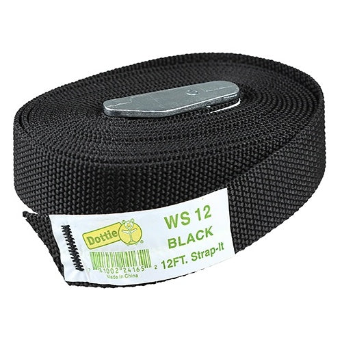 Dottie WS12 12\' Black Nylon Tie Down Strap