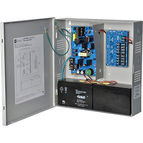 Altronix 8 PTC Outputs Supervised Power Supply/Charger. 12/24VDC @ 6A. Grey Enclosure Image of AX-SMP7PMP8C