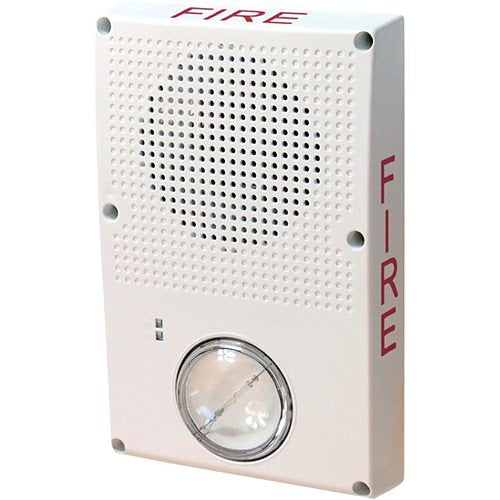 Edwards Signaling WG4WF-HVMC Genesis WG4 Series 24VDC Horn Strobe, FIRE Marking, Clear Lens, White