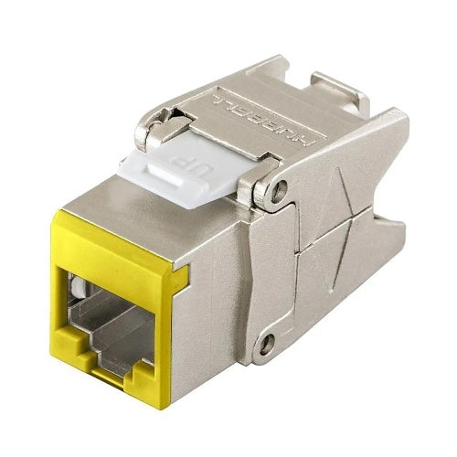 Hubbell HJS6Y CAT6 Universal Shielded Keystone Jack, Yellow Face